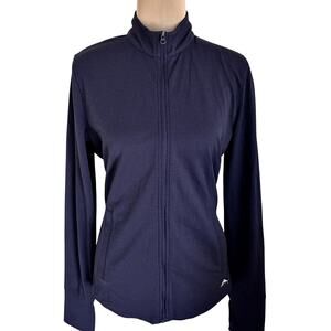 Tommy Bahama Golf Textured Navy Zip Front Jacket Utility Gorpcore Coastal